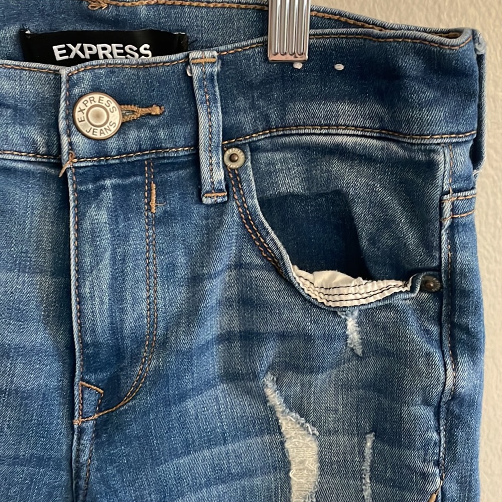 Express Diatressed Performance Stretch Ankle Legg… - image 5